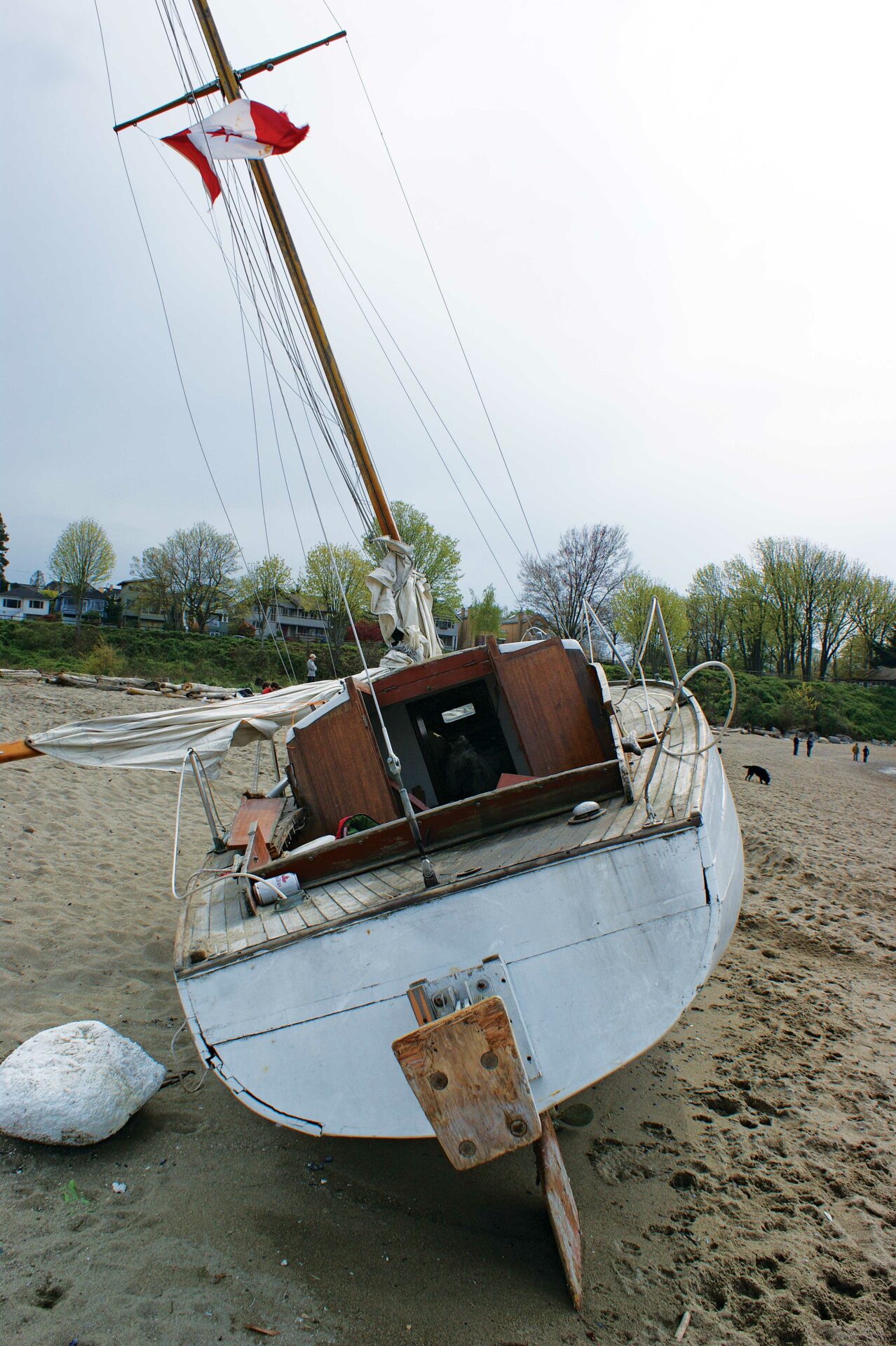 Abandoned boats are at risk of coming loose from their moorings and washing up on shore. Photo by Tyrone Stelzenmuller.